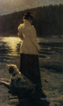  Ilya Tableau - Lune nuit russe réalisme Ilya Repin